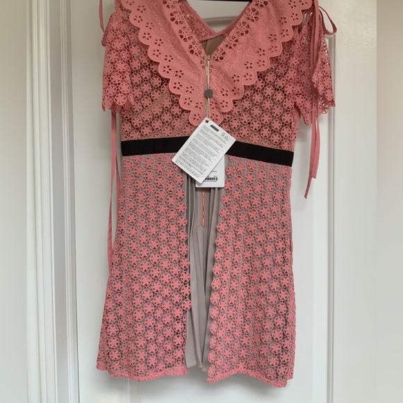 Self-Potrait Cross Front Floral In Pink Dress - Picture 2 of 6